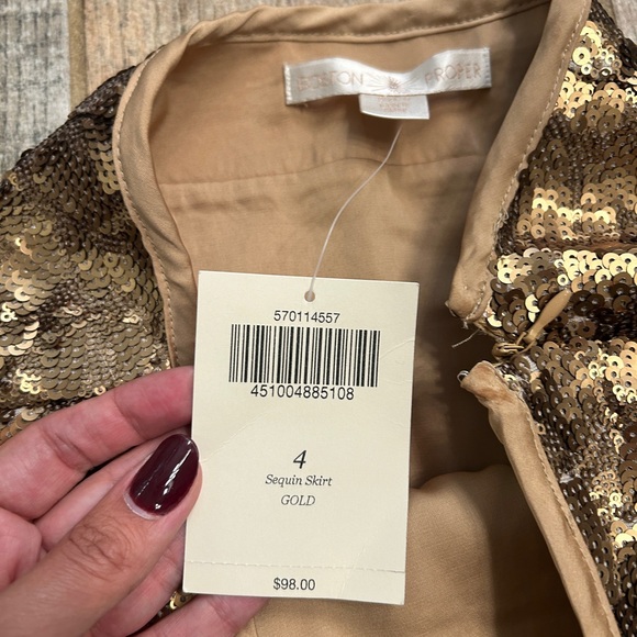 NWT Boston Proper Gold Sequin Miniskirt Size 4 - Picture 3 of 8
